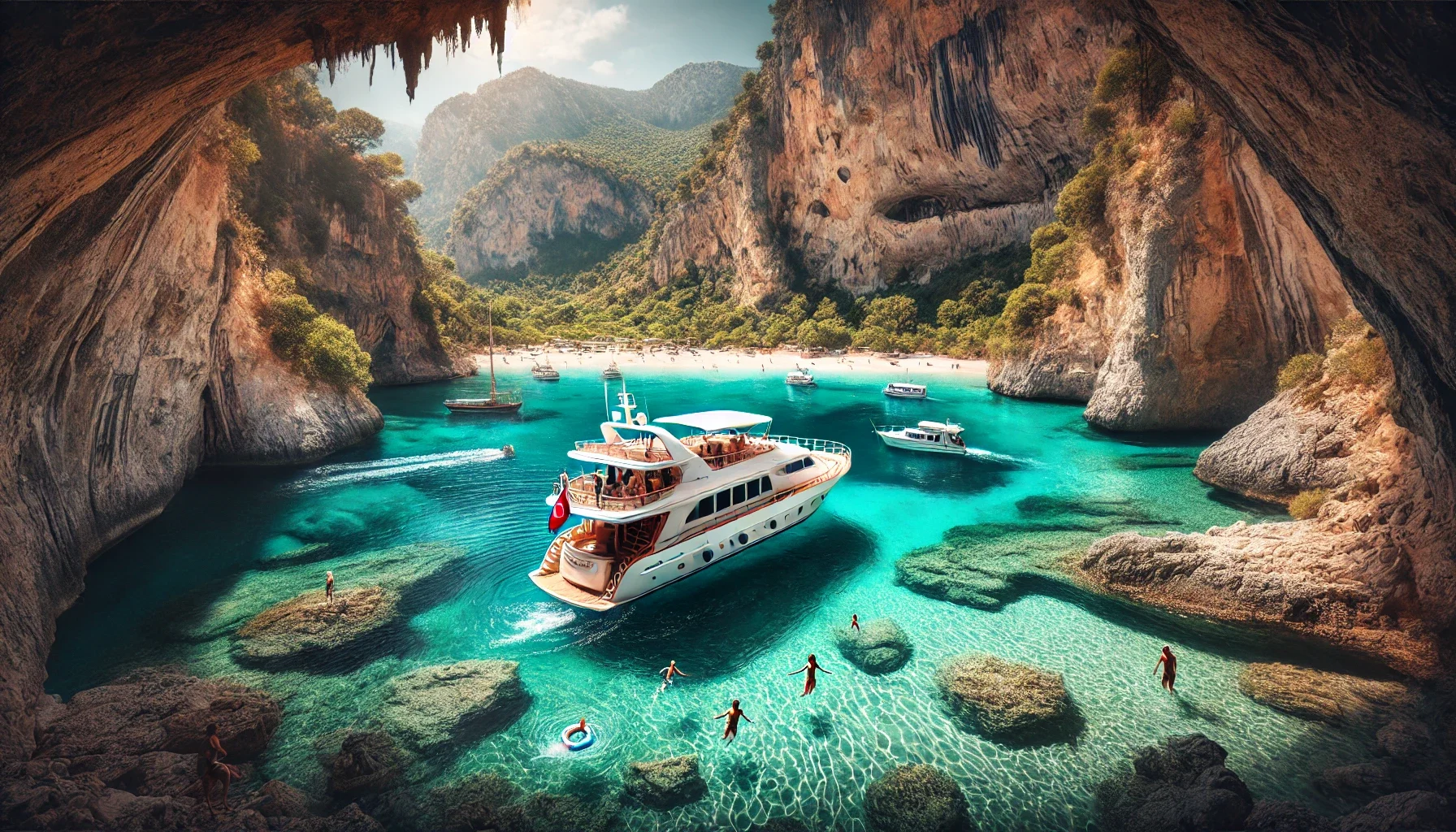 "Alanya’da tekne turu yaparak keşfedilebilecek en güzel koylar ve gizli plajlar."