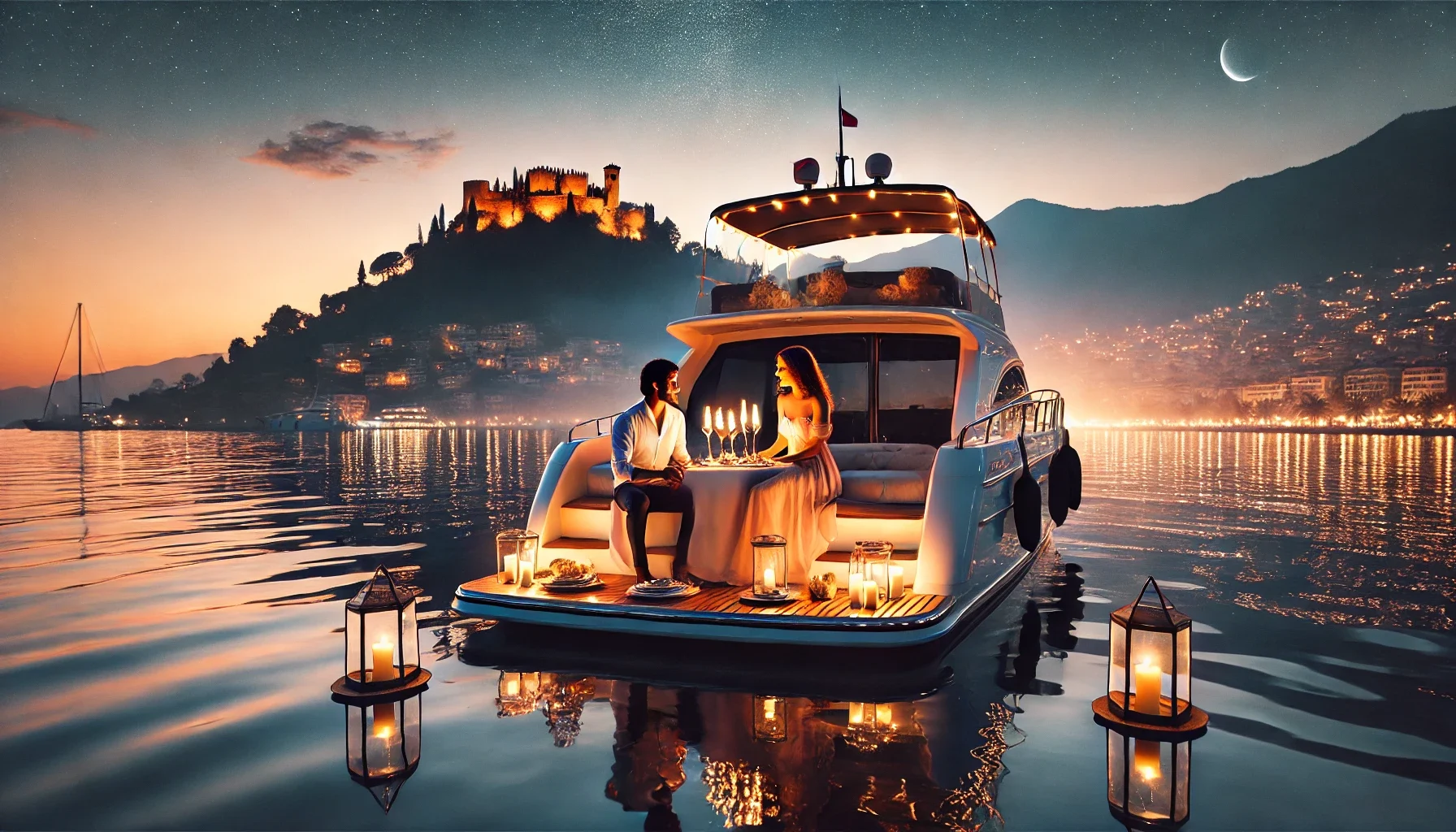"Alanya’da gün batımında romantik tekne turu ile unutulmaz anlar yaşayın."