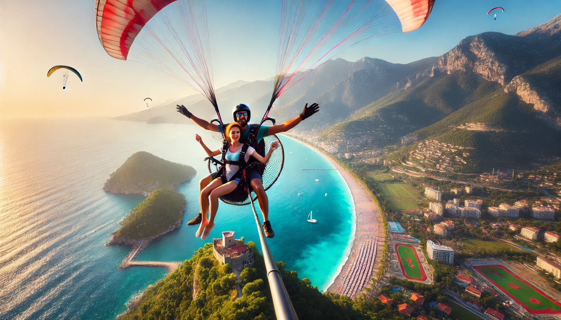 "Adrenalin ve eğlenceyi bir arada yaşamak için Alanya’da tandem uçuş deneyimi yaşayın."
