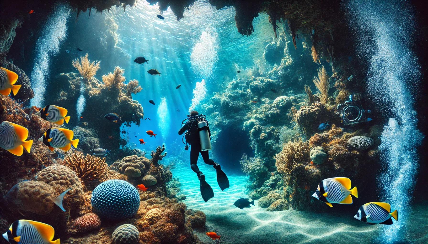 "Alanya’nın en iyi dalış noktalarında mağara keşfi ve resif dalışı ile su altı dünyasına adım atın."