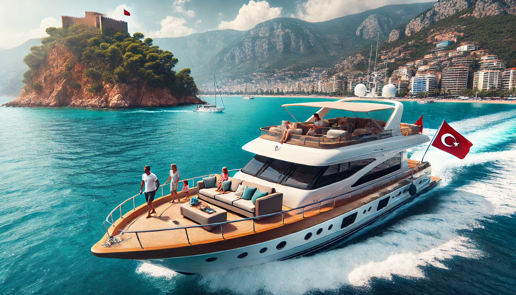 "Alanya’da ailelere özel yat turu ile Akdeniz’in sakin sularında huzurlu bir gün geçirin."