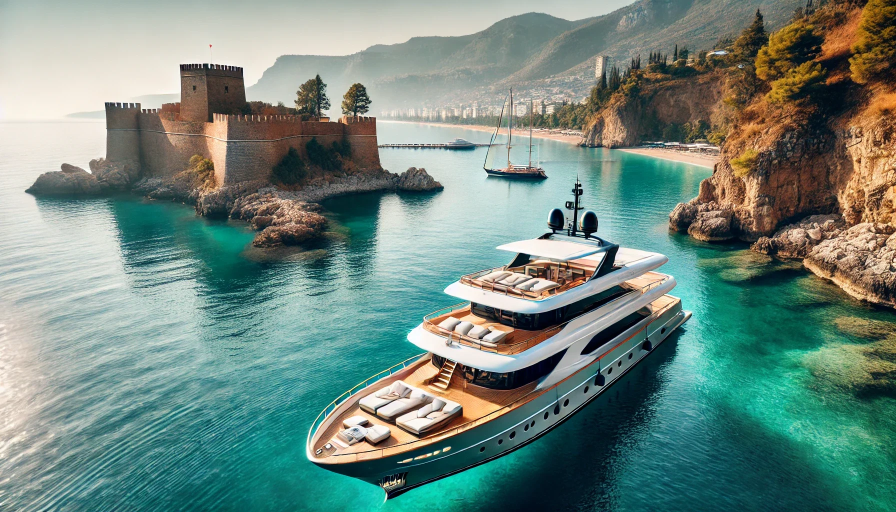 "Alanya’da özel yat kiralama ile Akdeniz’in turkuaz sularında lüks ve huzurun keyfini çıkarın."