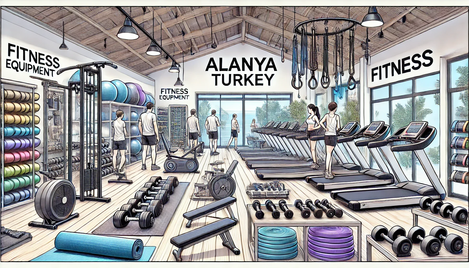 "Alanya’da fitness malzemeleri alışverişi için geniş ürün yelpazesi sunan bir mağaza."