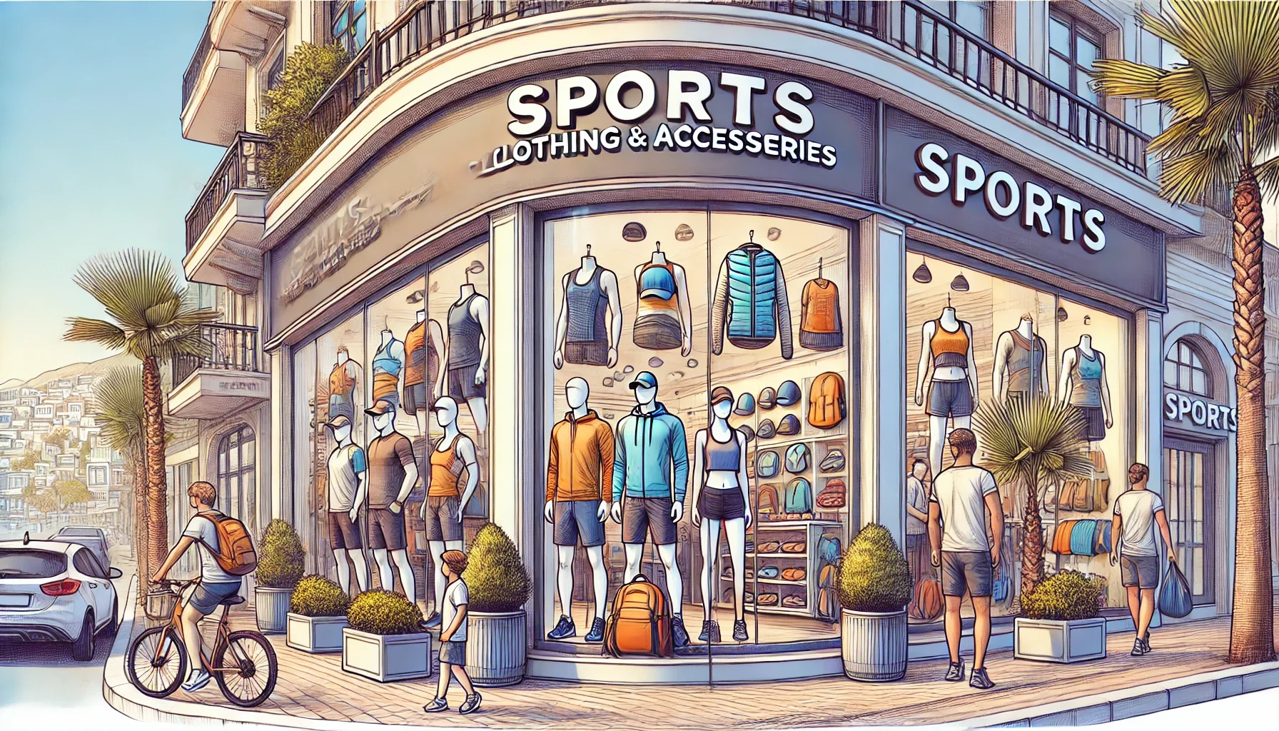 "Alanya’da spor giyim ve aksesuar alışverişi için geniş ürün seçenekleri sunan bir mağaza."