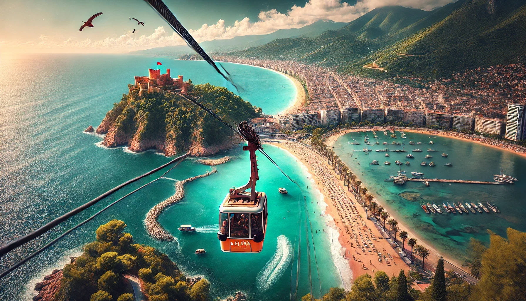 Alanya’da teleferik keyfi: Denizden zirveye eşsiz manzaralar sizi bekliyor.