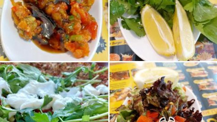 Alanya Mahmutlar’da bulunan BOZO BURGER şubesinin dış cephesi ve oturma alanı