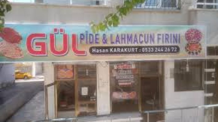 Gül Pide Ve Lahmacun Salonu Alanya giriş tabelası ve geleneksel taş fırın görüntüsü