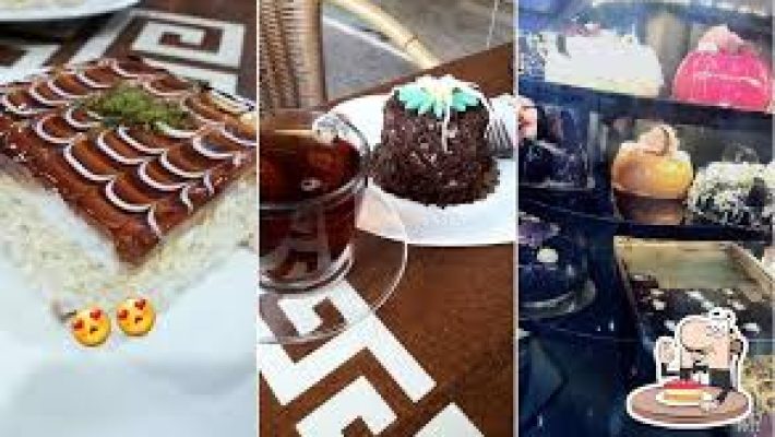 Öz Gümüş Pastanesi Alanya’da vitrine dizilmiş yaş pastalar, sütlü tatlılar ve günlük taze kurabiyeler