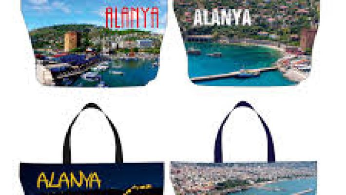 Eko Baskı Çanta mağazasında sergilenen kadın ve erkek için modern ve şık baskılı çanta modelleri.